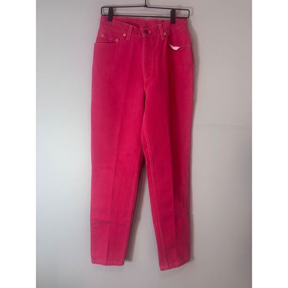 Vtg Levi Strauss Jeans Womens Pink High Waisted Straight Leg‎ Denim 11 - Picture 3 of 11